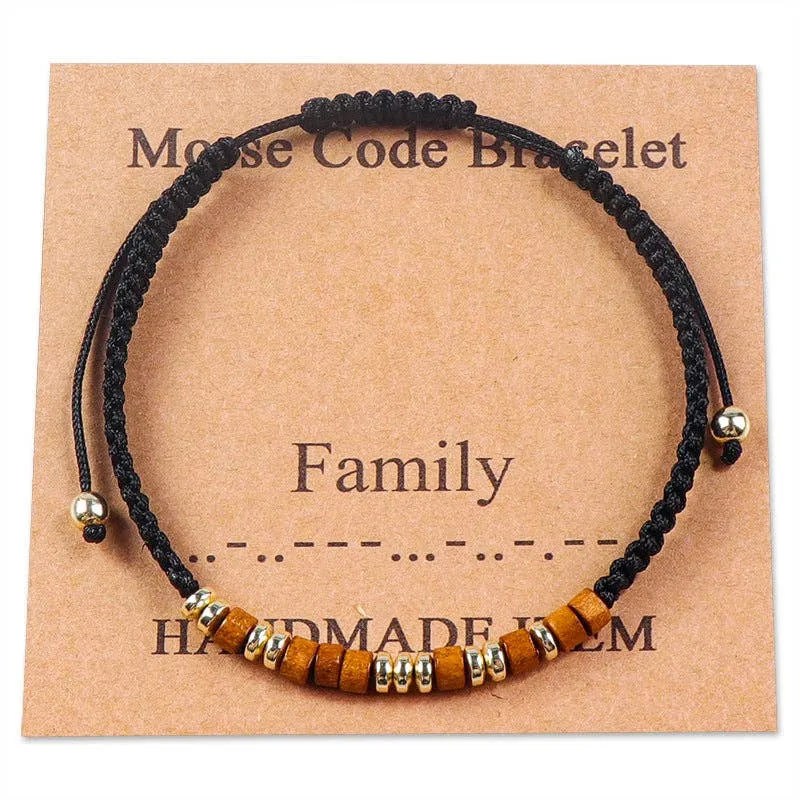 Handmade Wooden Beaded Morse Code Bracelets: Soul Sister
