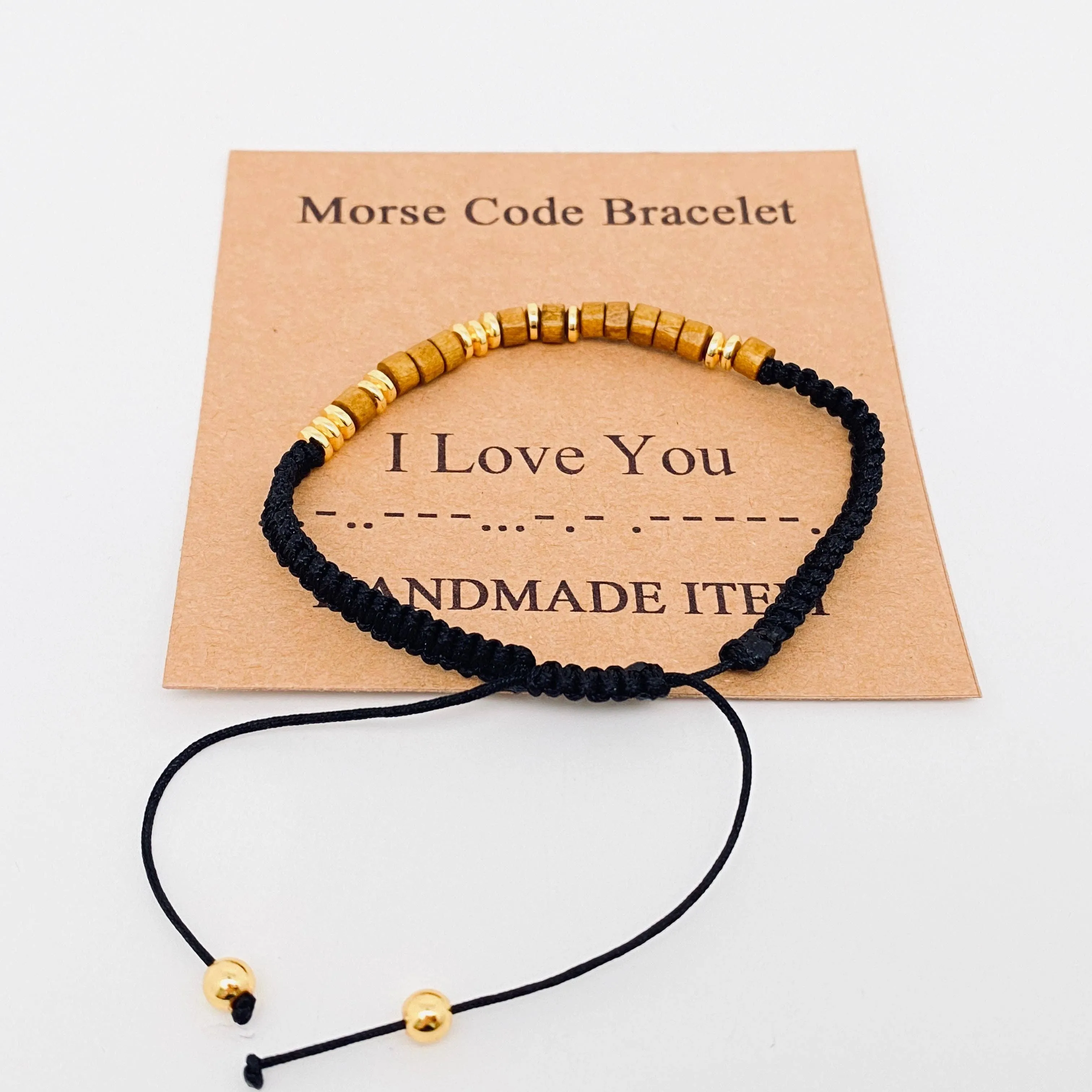 Handmade Wooden Beaded Morse Code Bracelets: Soul Sister