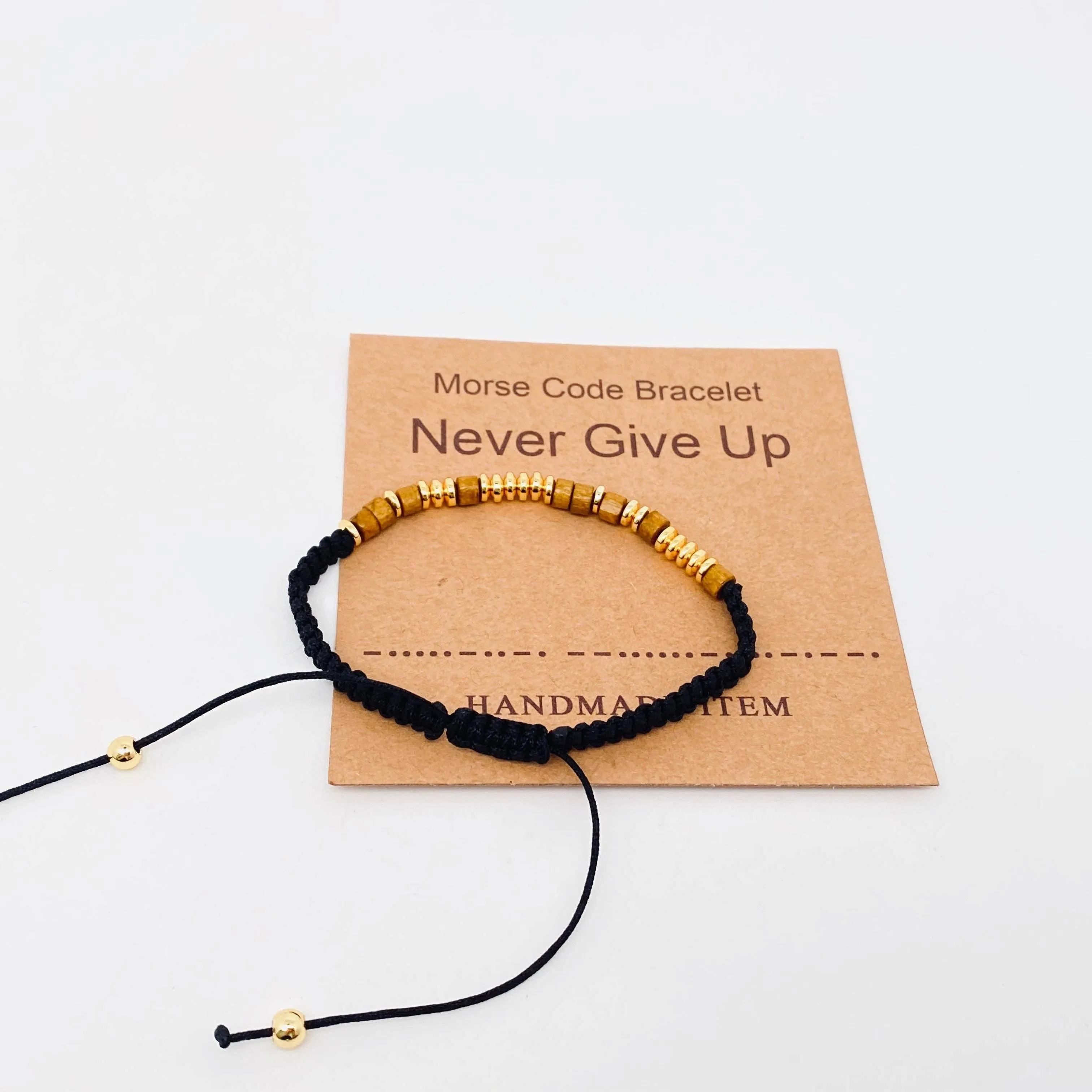 Handmade Wooden Beaded Morse Code Bracelets: Soul Sister