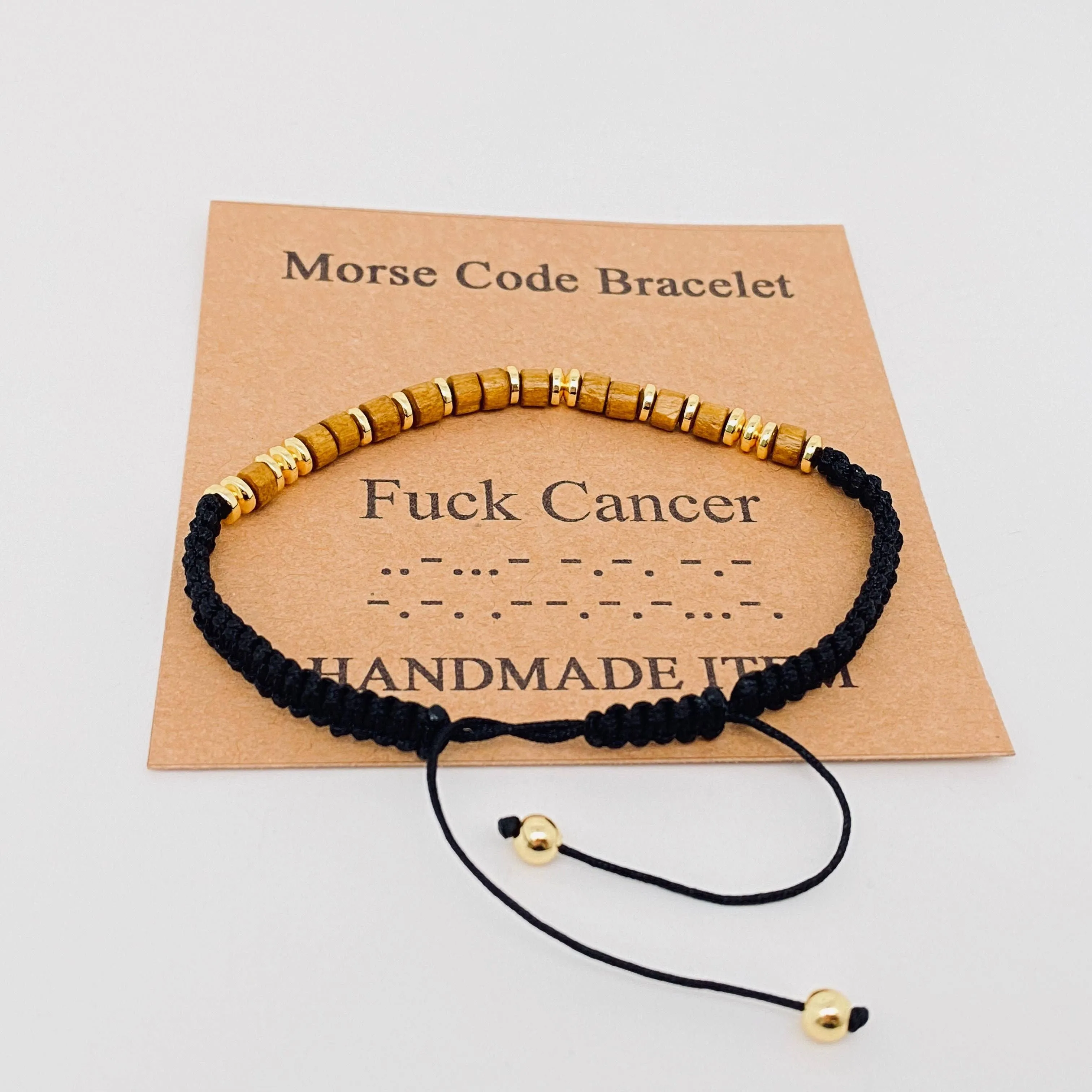 Handmade Wooden Beaded Morse Code Bracelets: Soul Sister