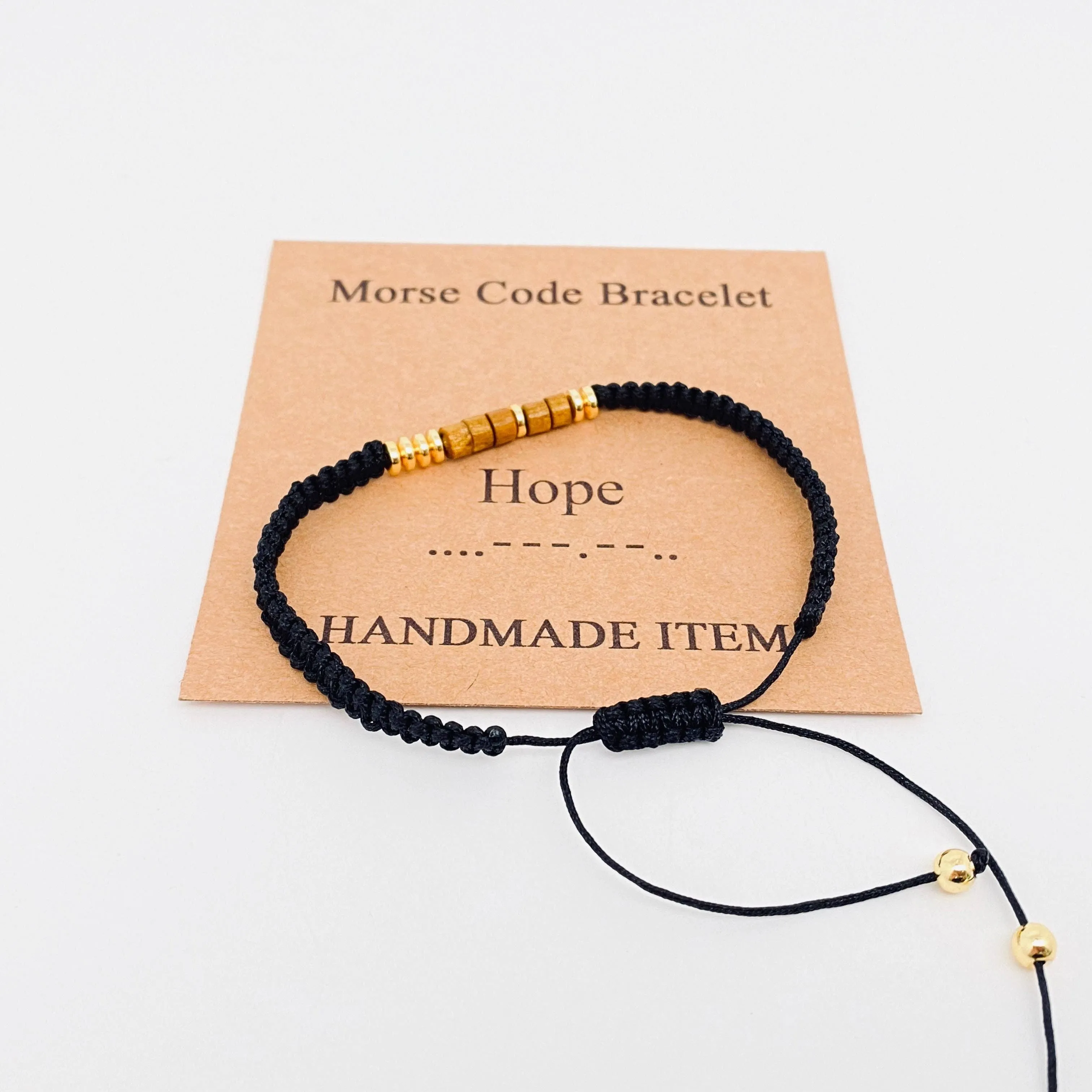 Handmade Wooden Beaded Morse Code Bracelets: Soul Sister