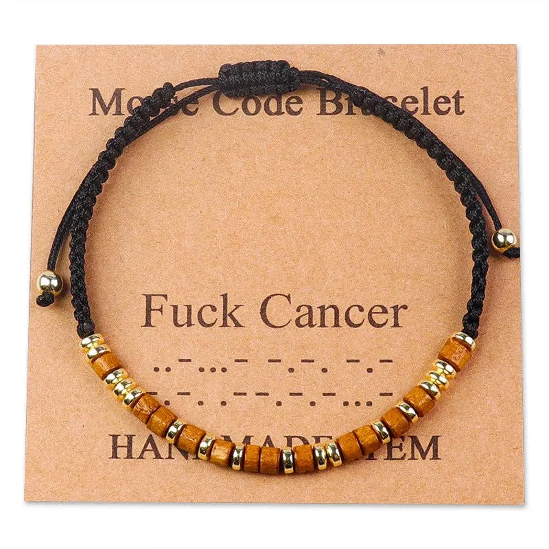Handmade Wooden Beaded Morse Code Bracelets: Soul Sister