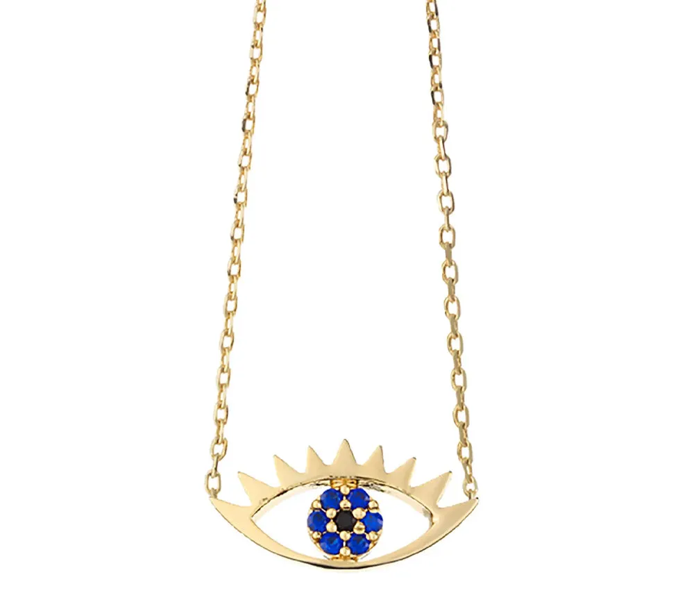 HAPPY THOUGHTS : Eye Pendant Necklace in Gold
