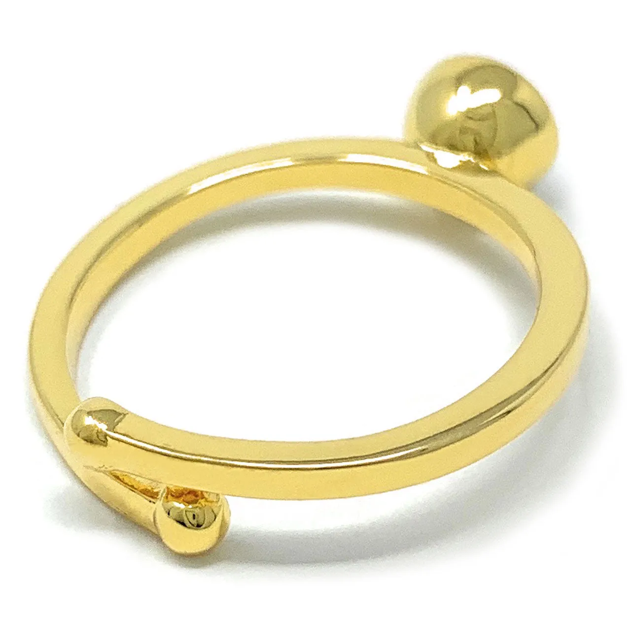 Harley Adjustable Ring with Yellow Brown Light Topaz Round Crystals from Swarovski Gold Plated