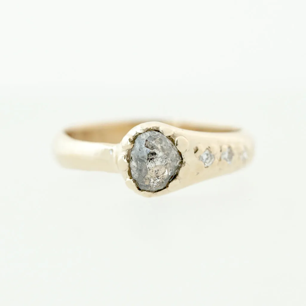 Heart Salt & Pepper Diamond Ring