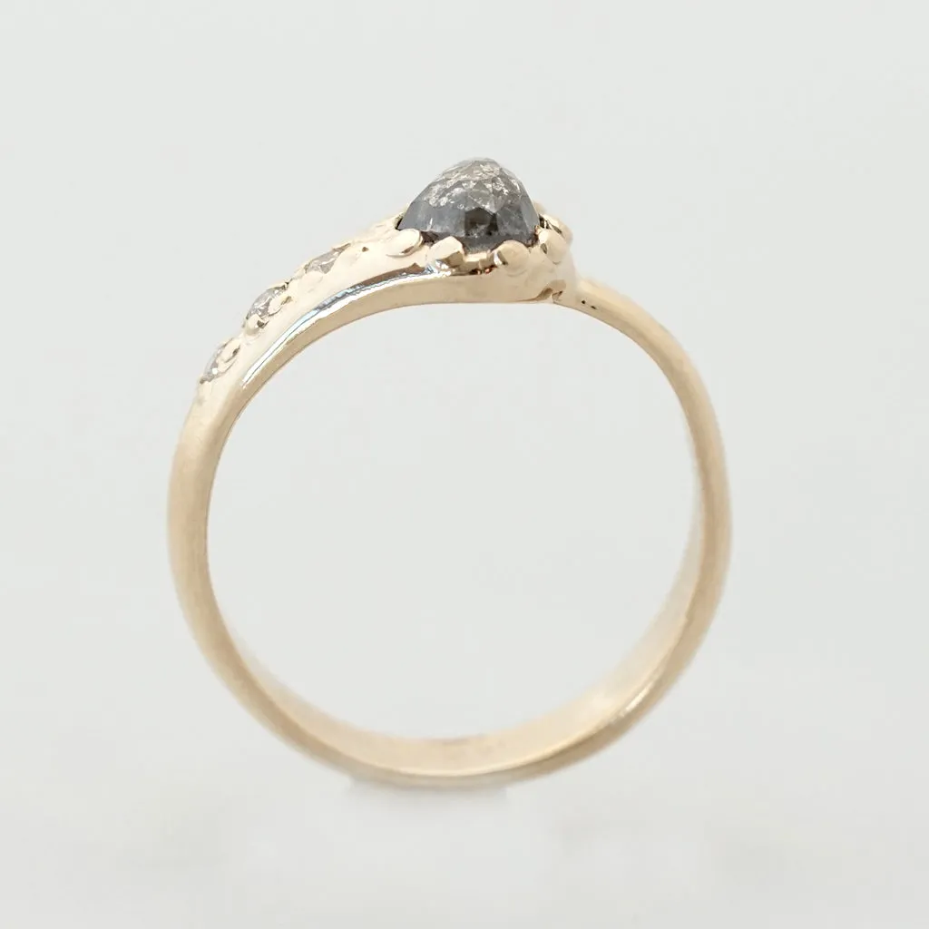 Heart Salt & Pepper Diamond Ring