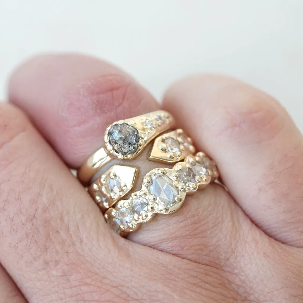 Heart Salt & Pepper Diamond Ring