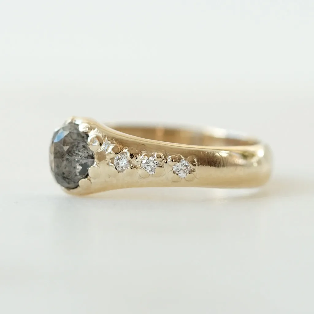 Heart Salt & Pepper Diamond Ring