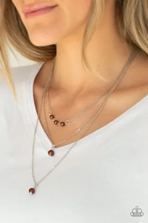 High Heels and Hustle - Brown - Pearl Tiered Paparazzi Short Necklace