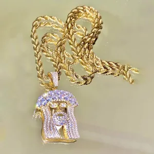 Hip Hop Jewelry Necklaces 18k Gold Plated Jesus Pendant Zircon Iced Out Pendant