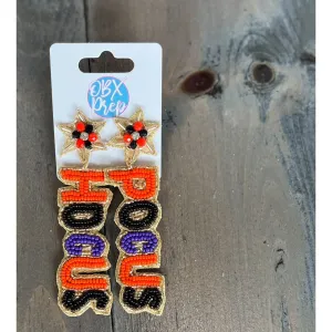 Hocus Pocus Bright Halloween Seed Bead Dangle Earrings