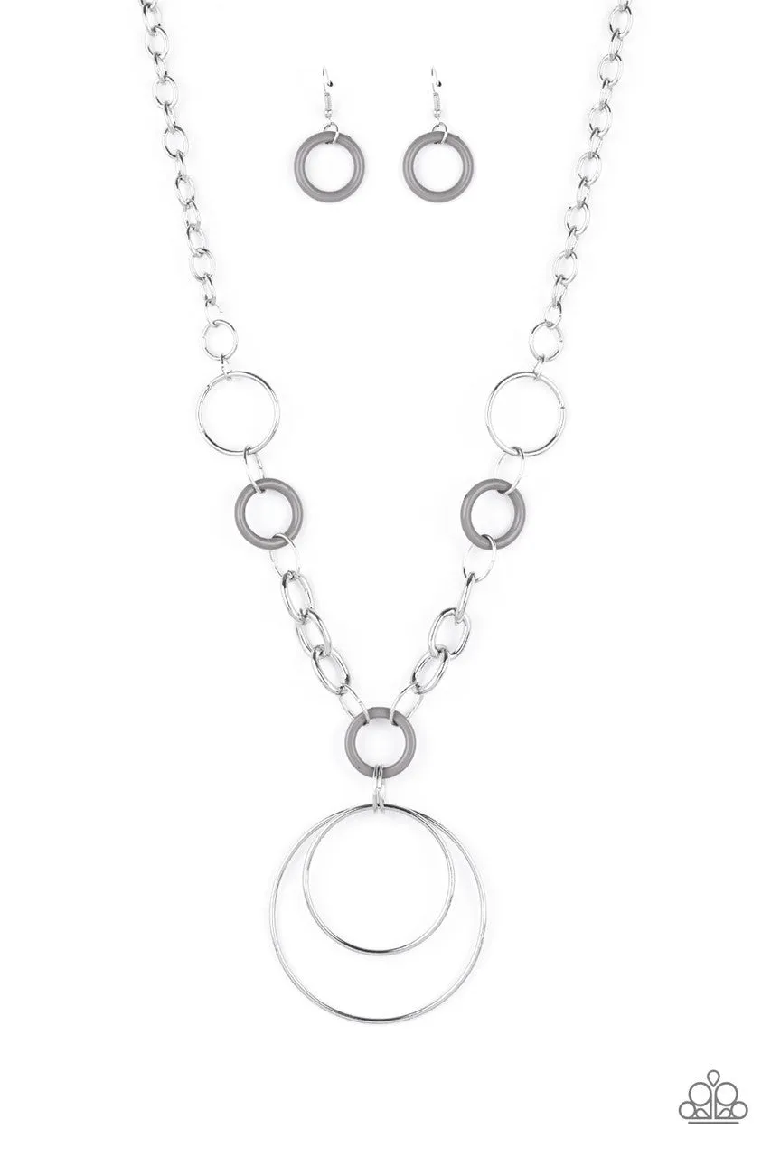 HOOP du Jour Silver Paparazzi Necklace