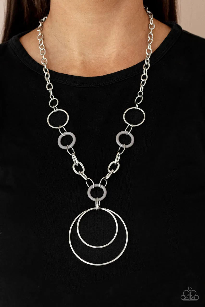 HOOP du Jour Silver Paparazzi Necklace