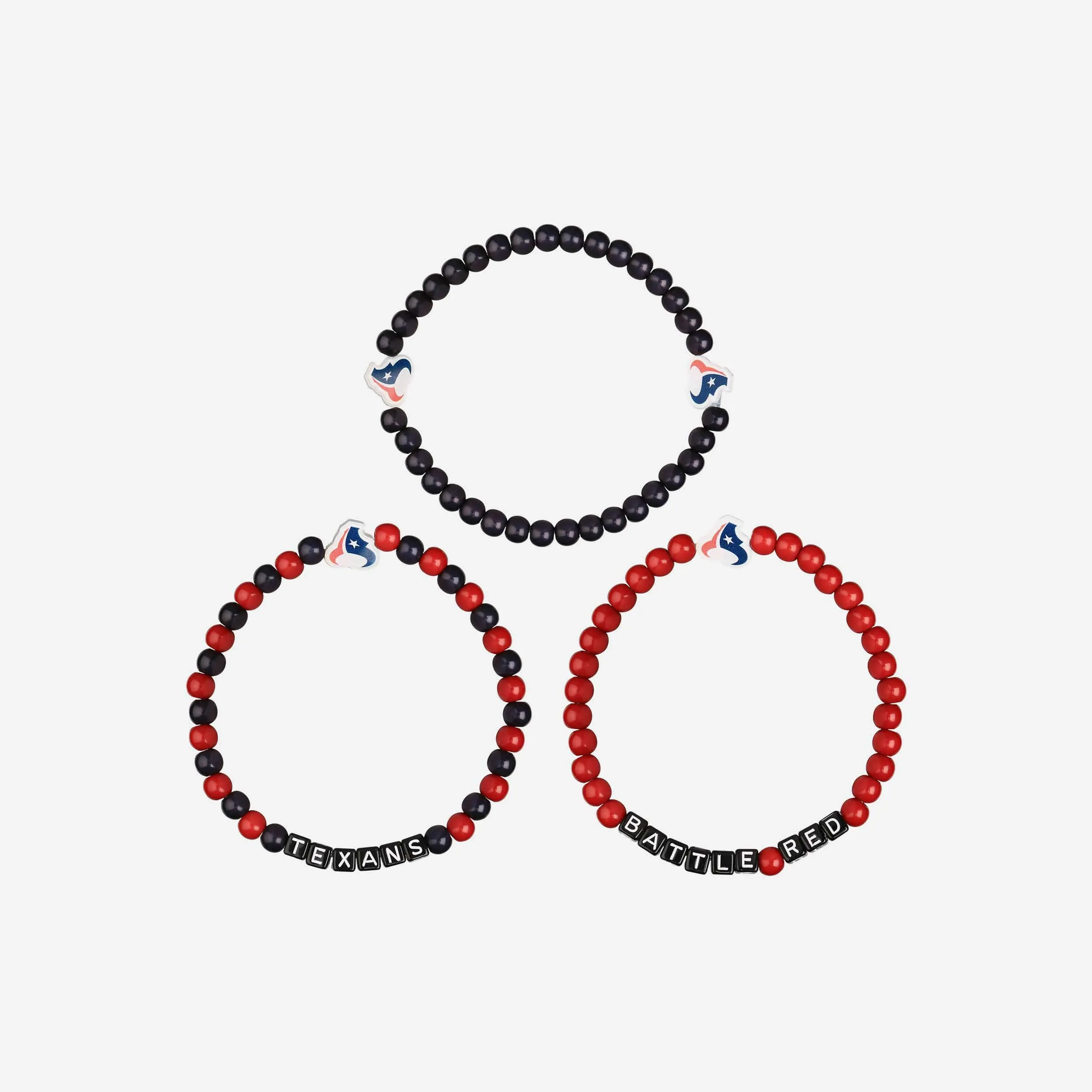 Houston Texans 3 Pack Beaded Friendship Bracelet