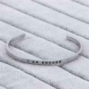 I Am Enough Cuff Friendship Bracelet