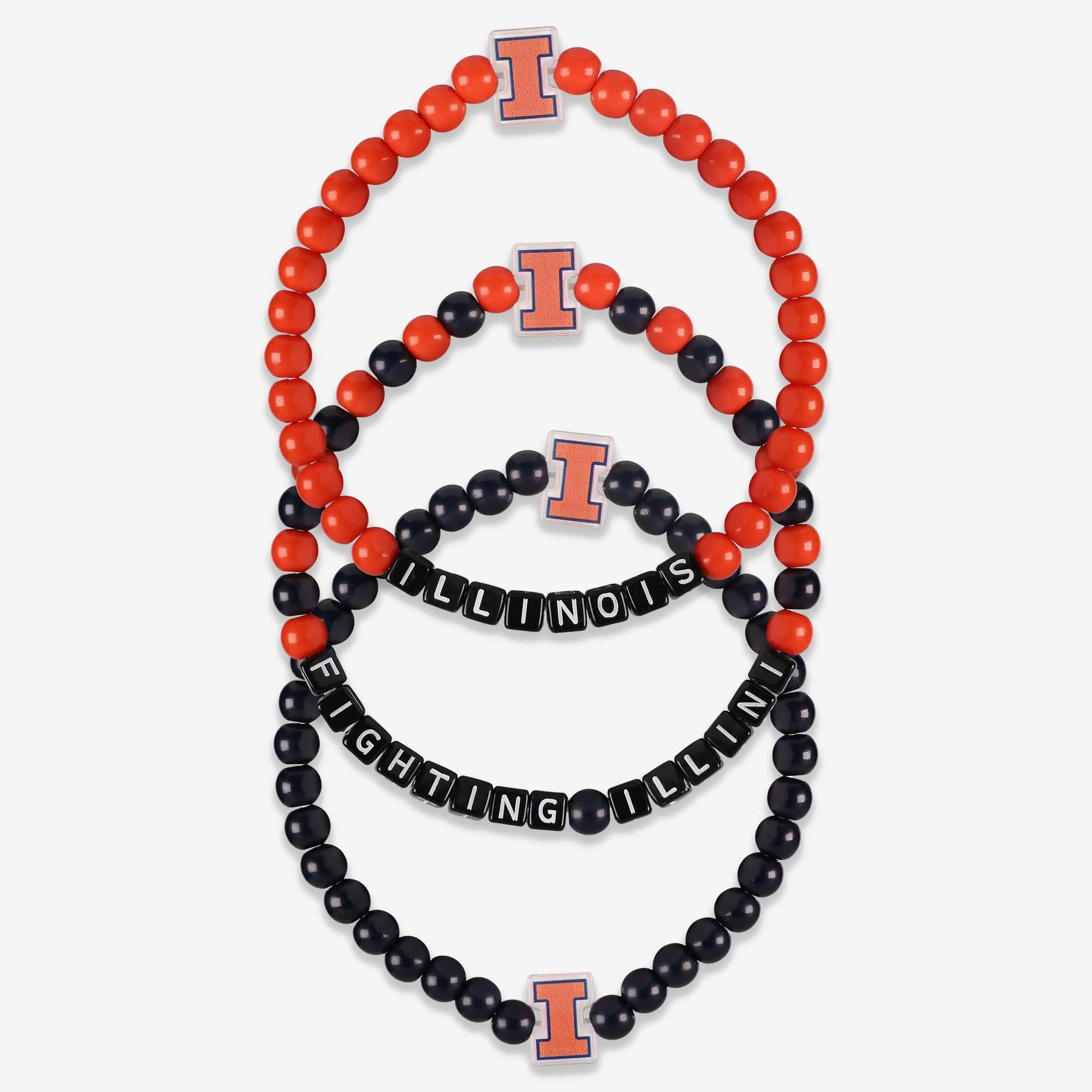 Illinois Fighting Illini 3 Pack Beaded Friendship Bracelet