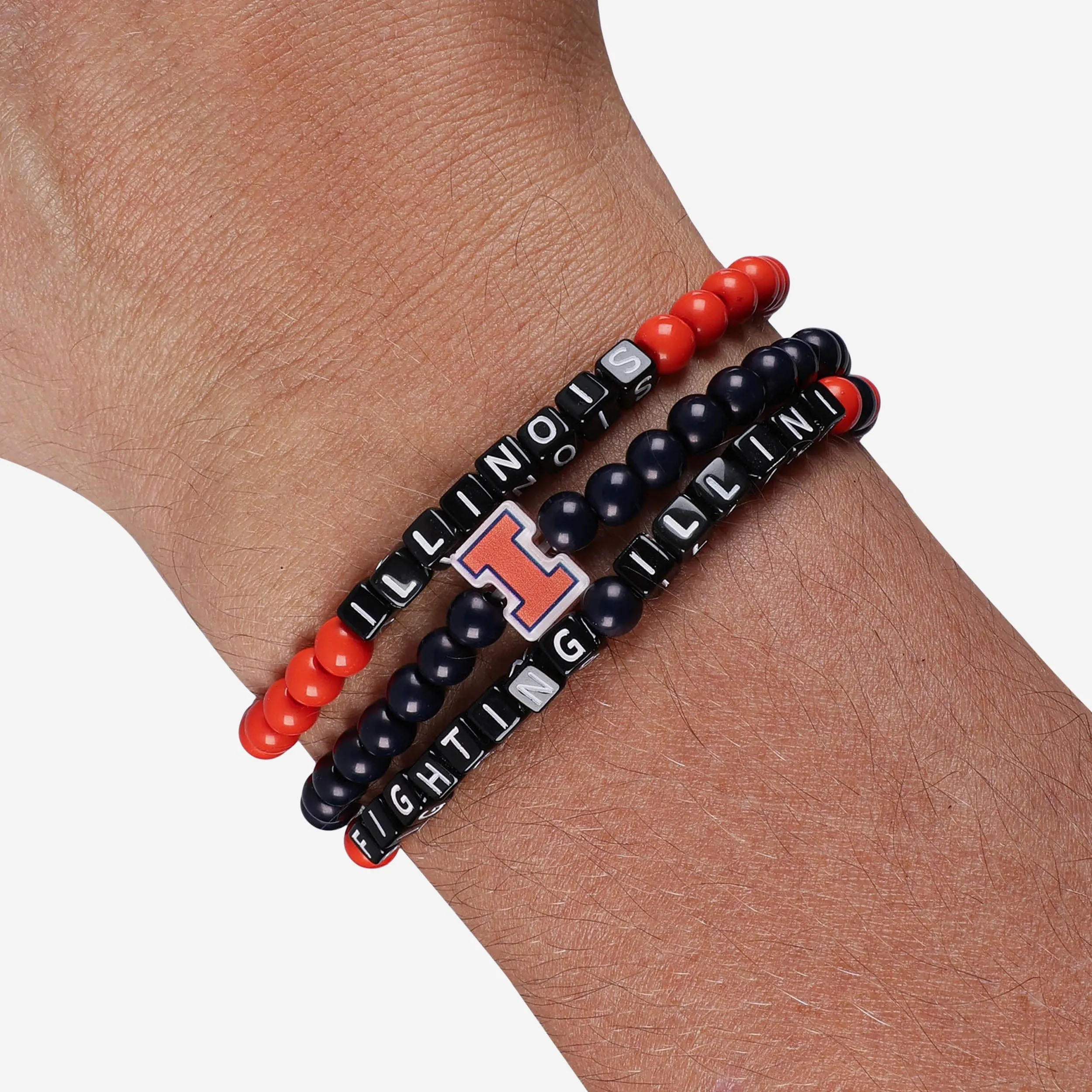 Illinois Fighting Illini 3 Pack Beaded Friendship Bracelet