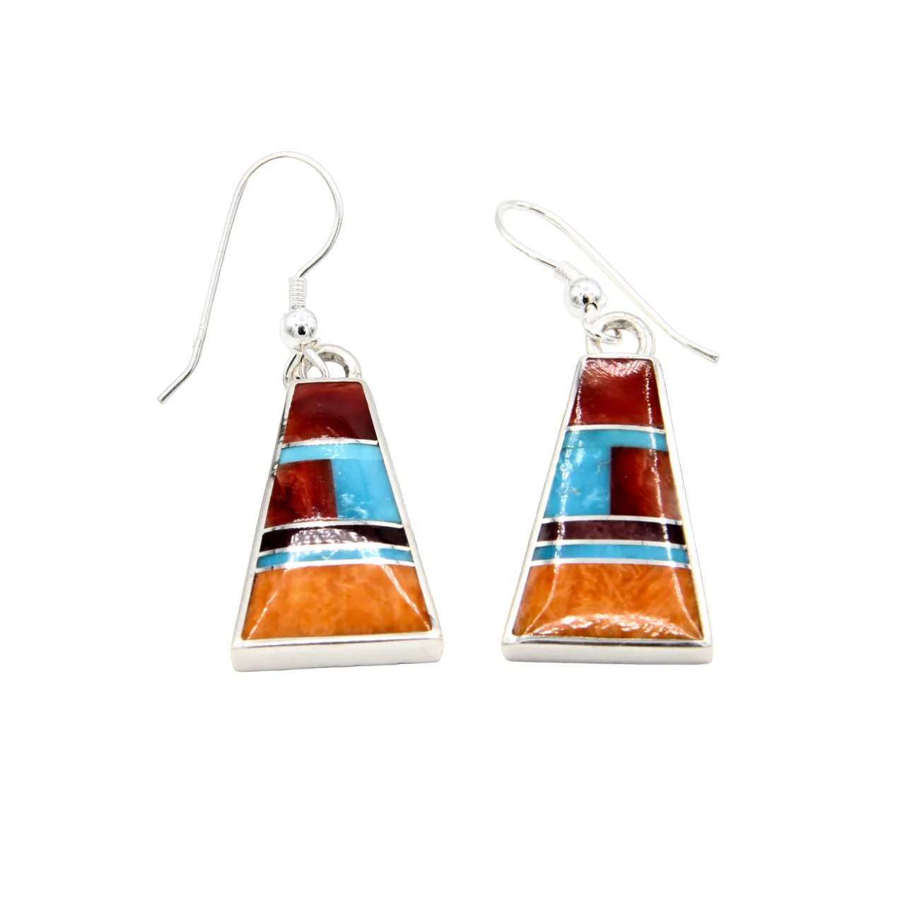 Inlay Triangle Dangle Earrings