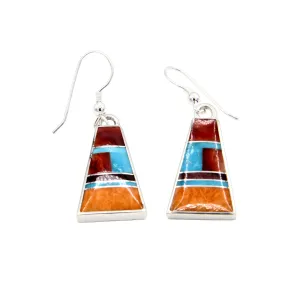 Inlay Triangle Dangle Earrings