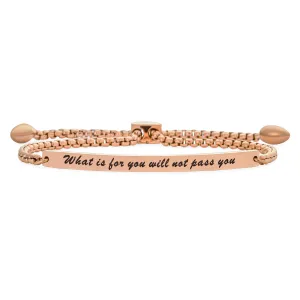 Inspirational Mantra ID Bracelet Rose Gold Graduation Gift Stainless Steel