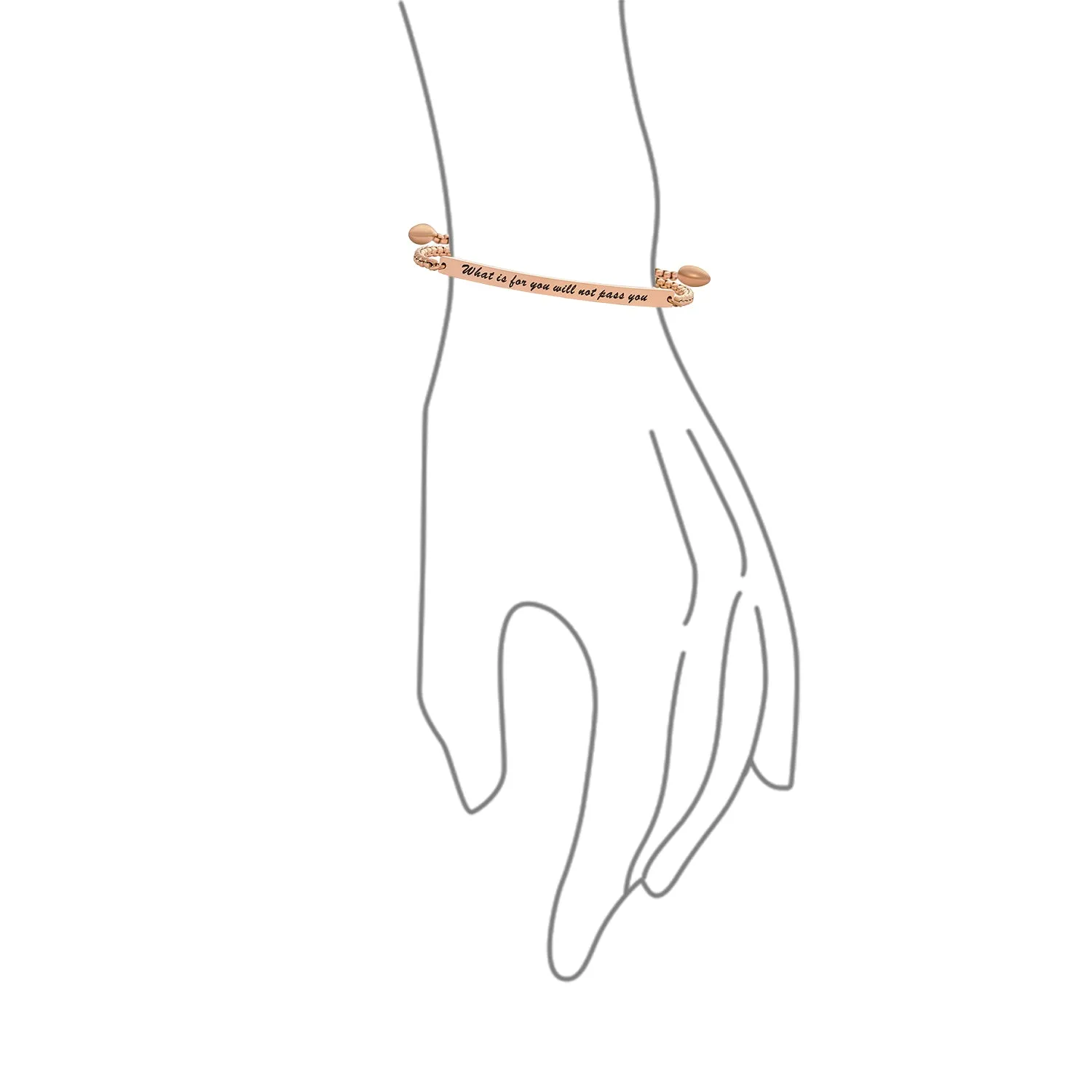 Inspirational Mantra ID Bracelet Rose Gold Graduation Gift Stainless Steel