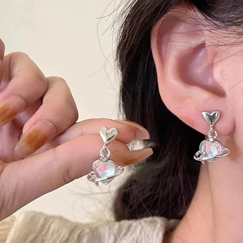 Irregular Heart Tassel Star Earrings Women Design Senior Sense of Fashion Personality Earring Y2K Trendy Party Jewelry Gift