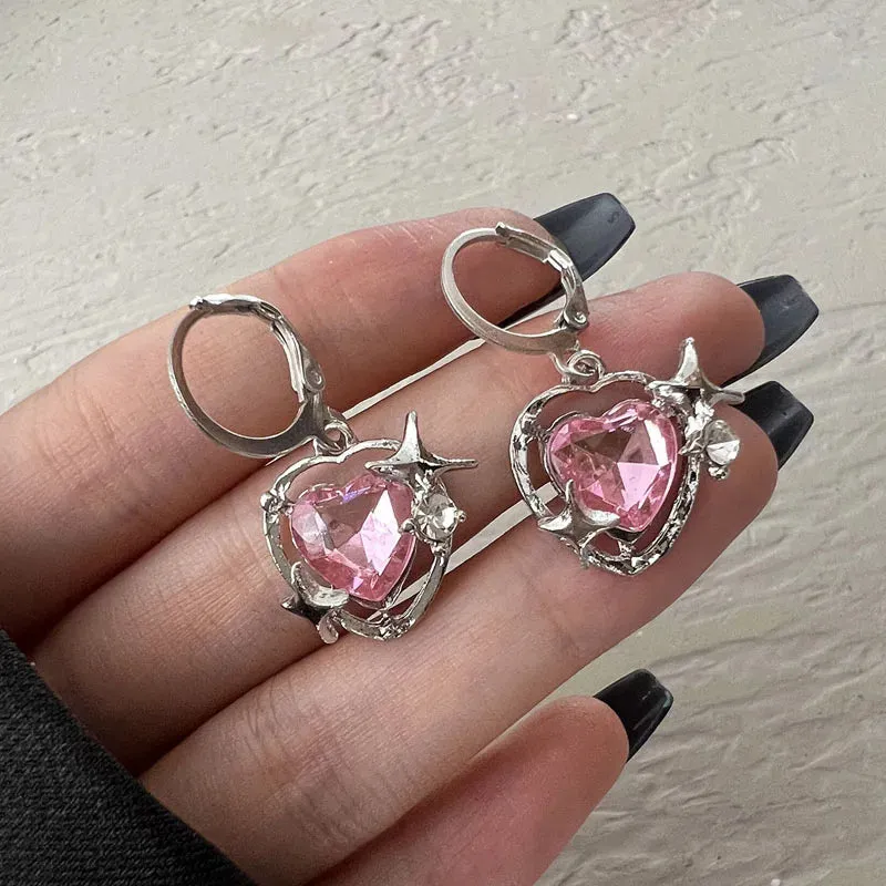 Irregular Heart Tassel Star Earrings Women Design Senior Sense of Fashion Personality Earring Y2K Trendy Party Jewelry Gift