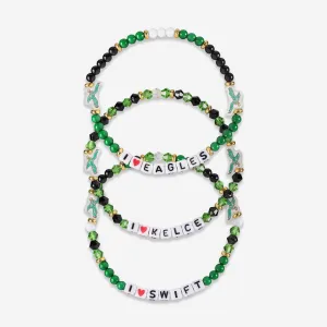 Jason Kelce & D'Andre Swift Philadelphia Eagles Kelly Green 3 Pack Player Friendship Bracelet