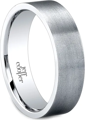 Jeff Cooper Brush Finish Men's Wedding Band-6mm