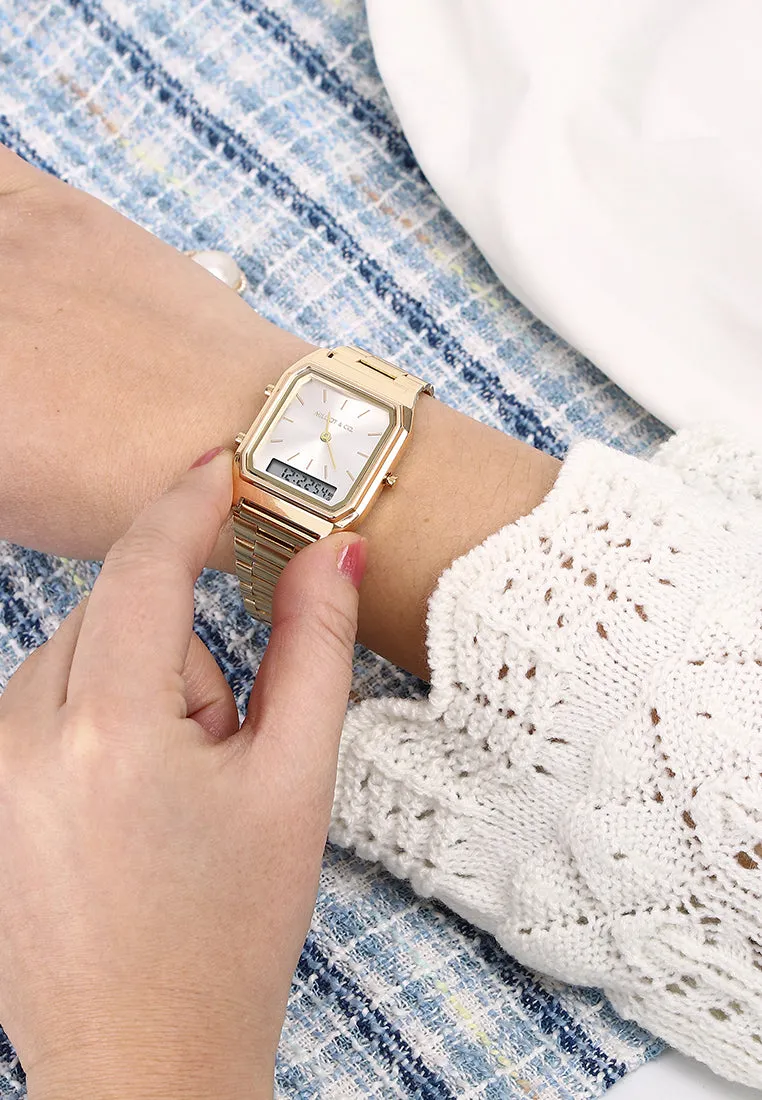 Joel Gold Stainless Steel Analog Watches (Gold)