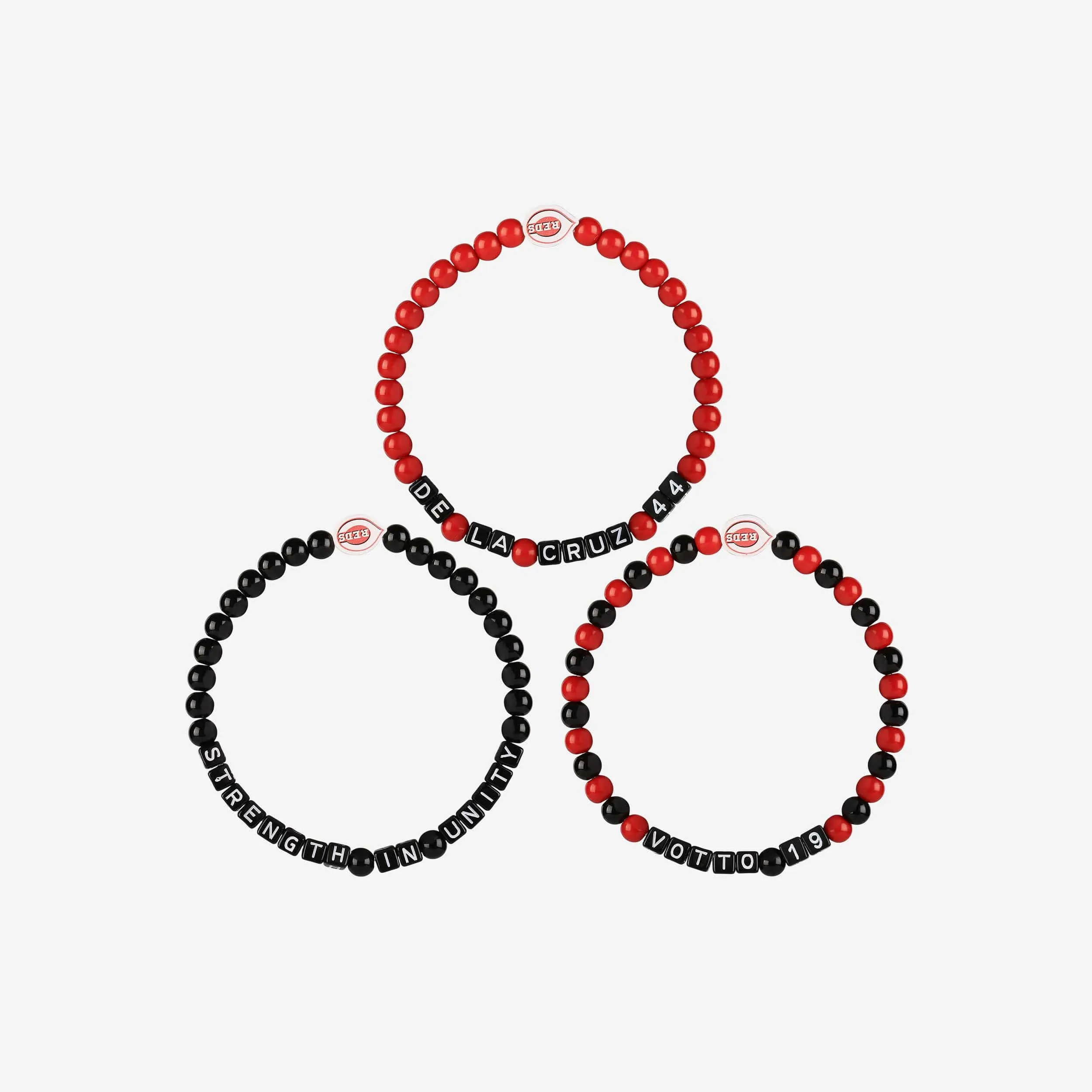 Joey Votto & Elly De La Cruz Cincinnati Reds 3 Pack Player Beaded Friendship Bracelet