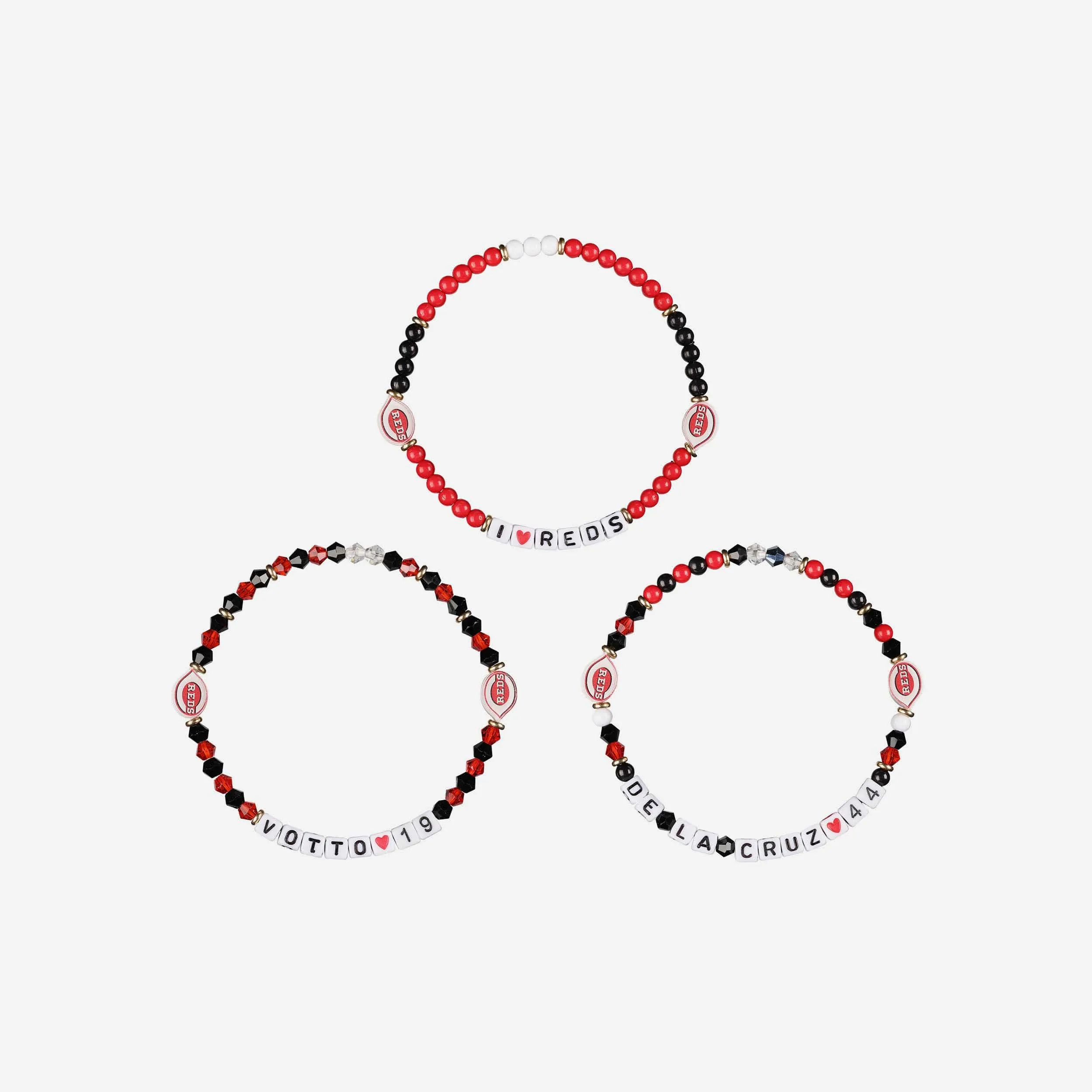 Joey Votto & Elly De La Cruz Cincinnati Reds 3 Pack Player Friendship Bracelet
