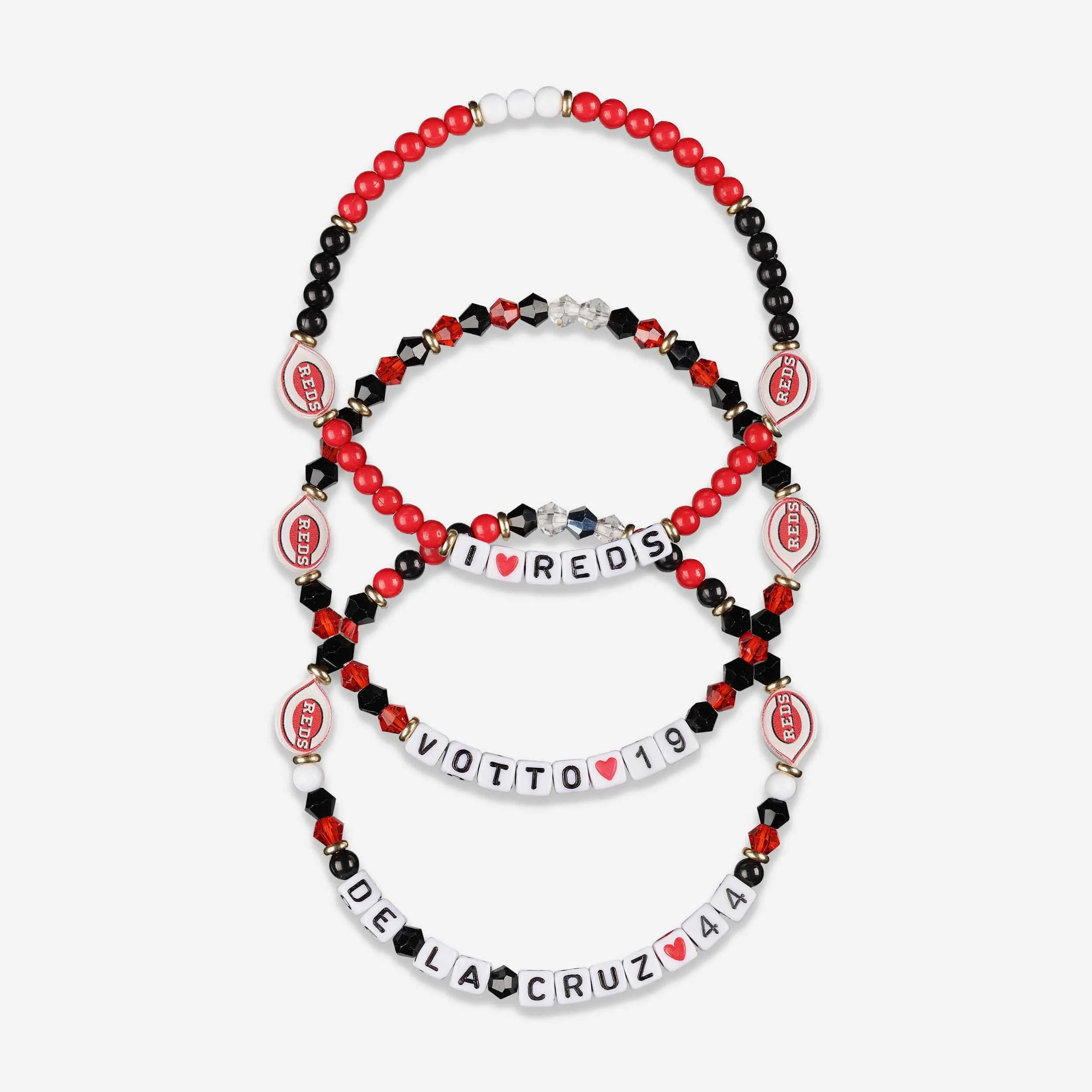 Joey Votto & Elly De La Cruz Cincinnati Reds 3 Pack Player Friendship Bracelet