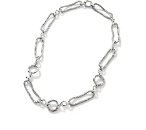 John Hardy Silver Knife Edge Classic Chain Loop Necklace