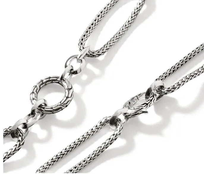 John Hardy Silver Knife Edge Classic Chain Loop Necklace