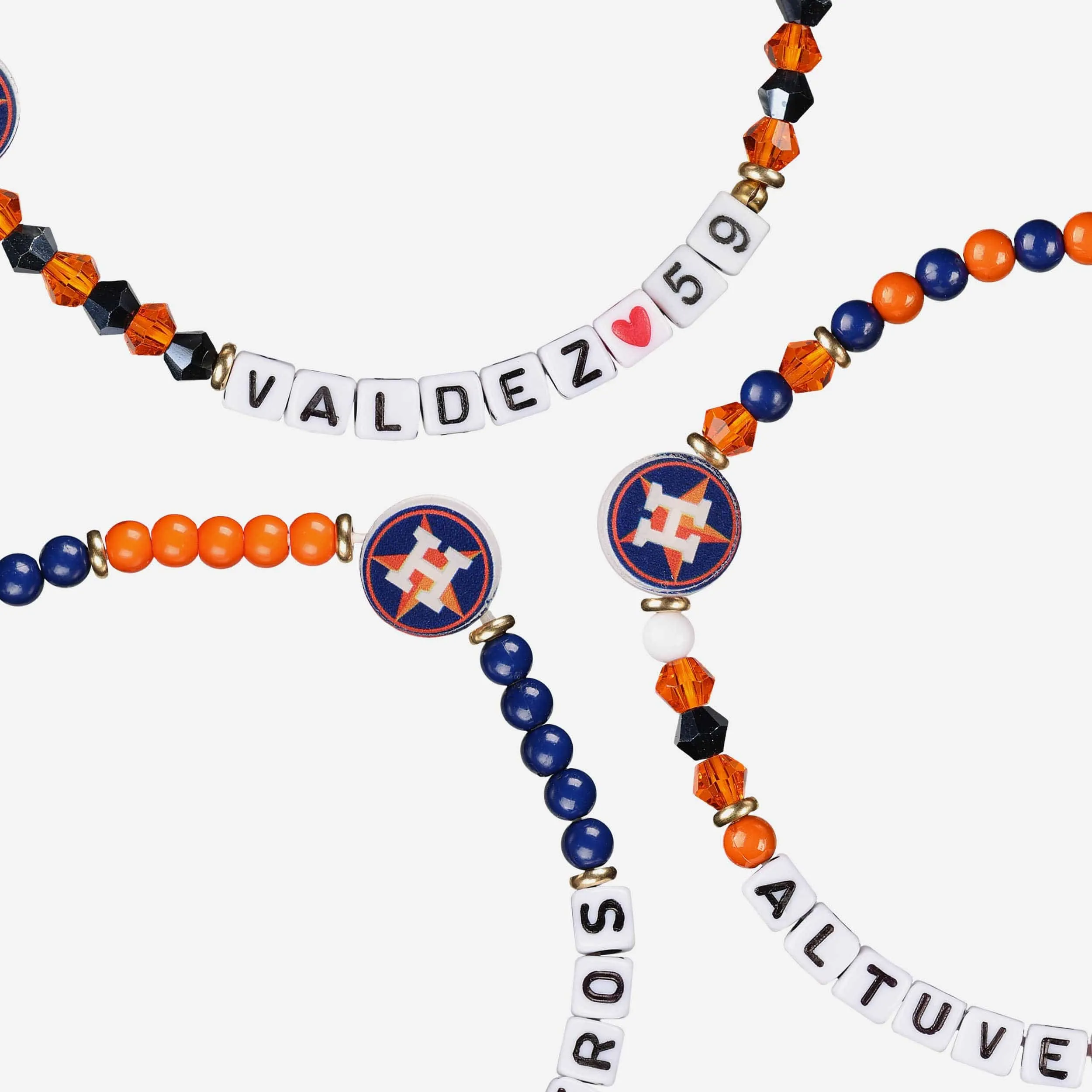 Jose Altuve & Framber Valdez Houston Astros 3 Pack Player Friendship Bracelet