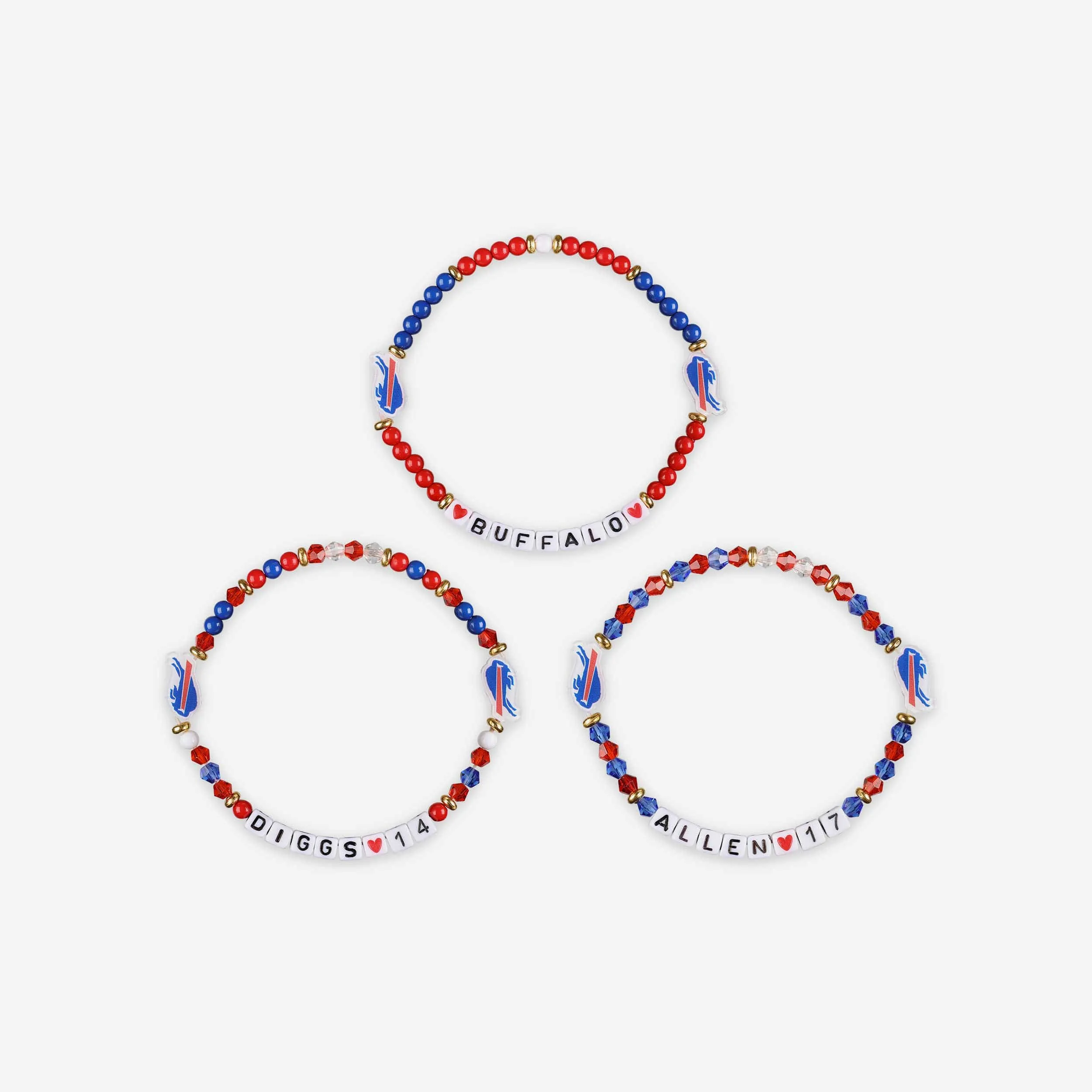 Josh Allen & Stefon Diggs Buffalo Bills 3 Pack Player Friendship Bracelet