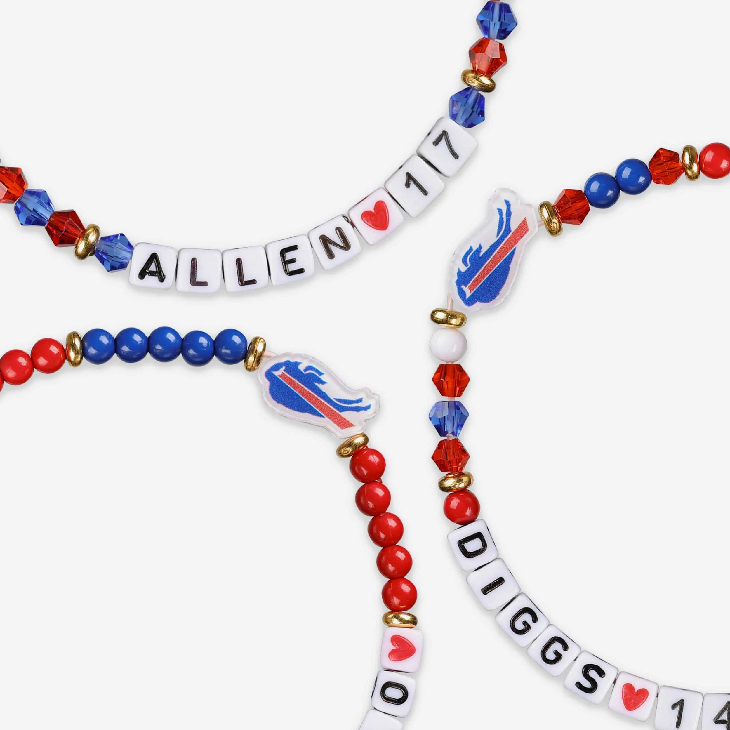 Josh Allen & Stefon Diggs Buffalo Bills 3 Pack Player Friendship Bracelet