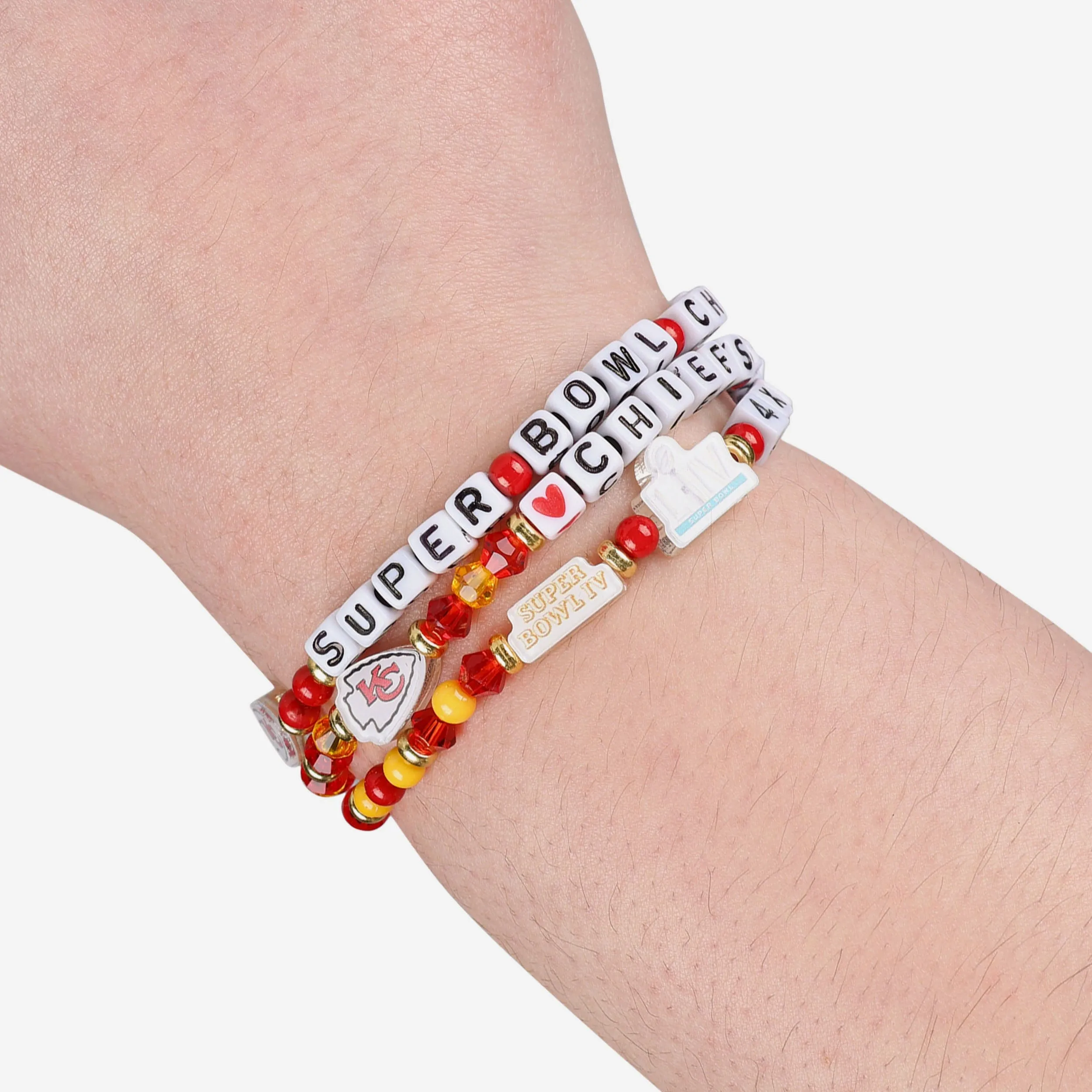 Kansas City Chiefs 4X Super Bowl LVIII Champions 3 Pack Team Friendship Bracelet
