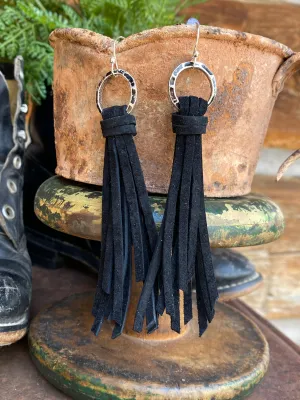 Katie Leather Tassel Earrings (More Colors)