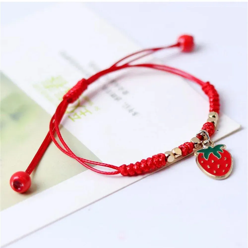 Kawaii Strawberry & Cherry Friendship Bracelets 🍓🍒✨