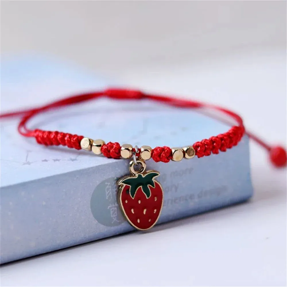 Kawaii Strawberry & Cherry Friendship Bracelets 🍓🍒✨