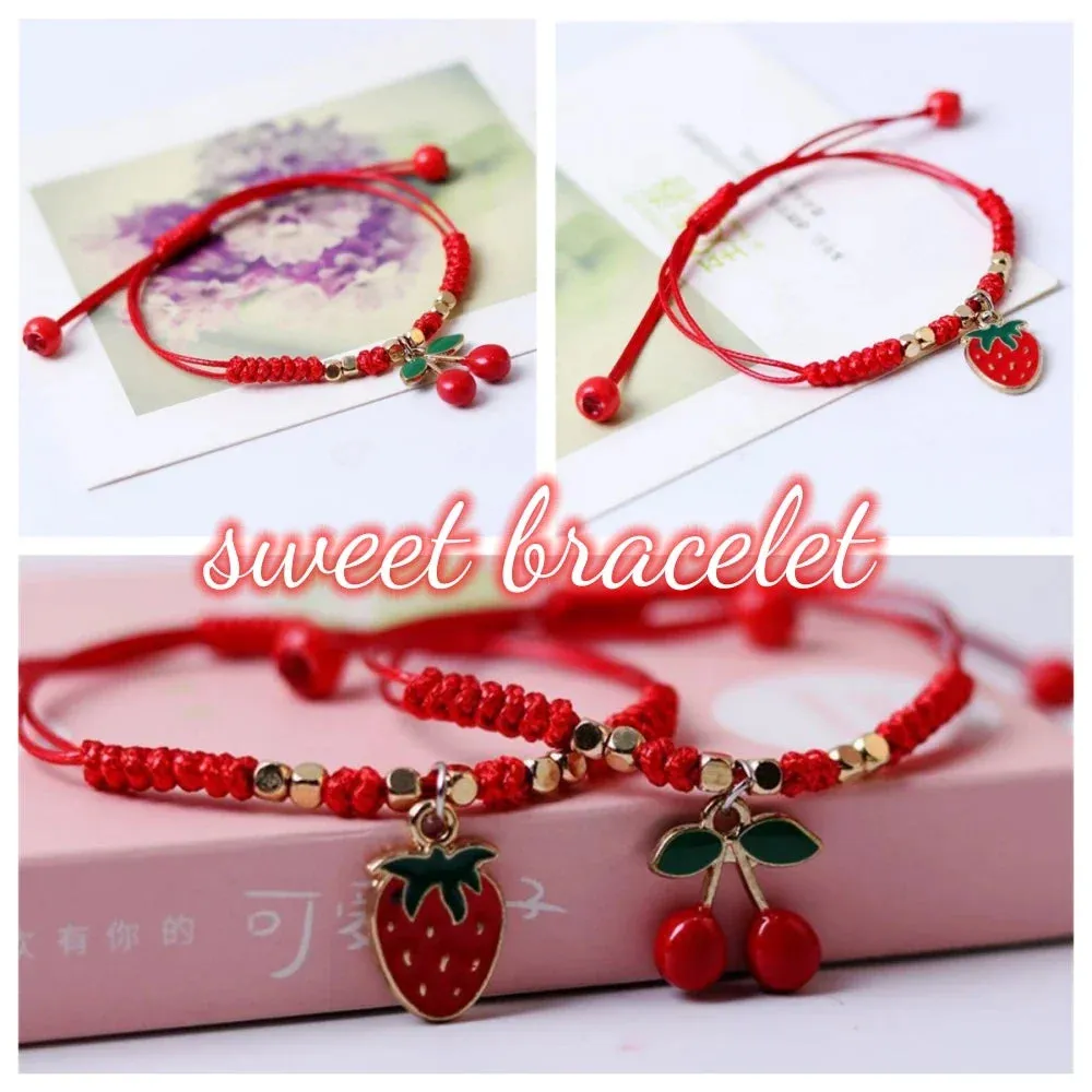 Kawaii Strawberry & Cherry Friendship Bracelets 🍓🍒✨