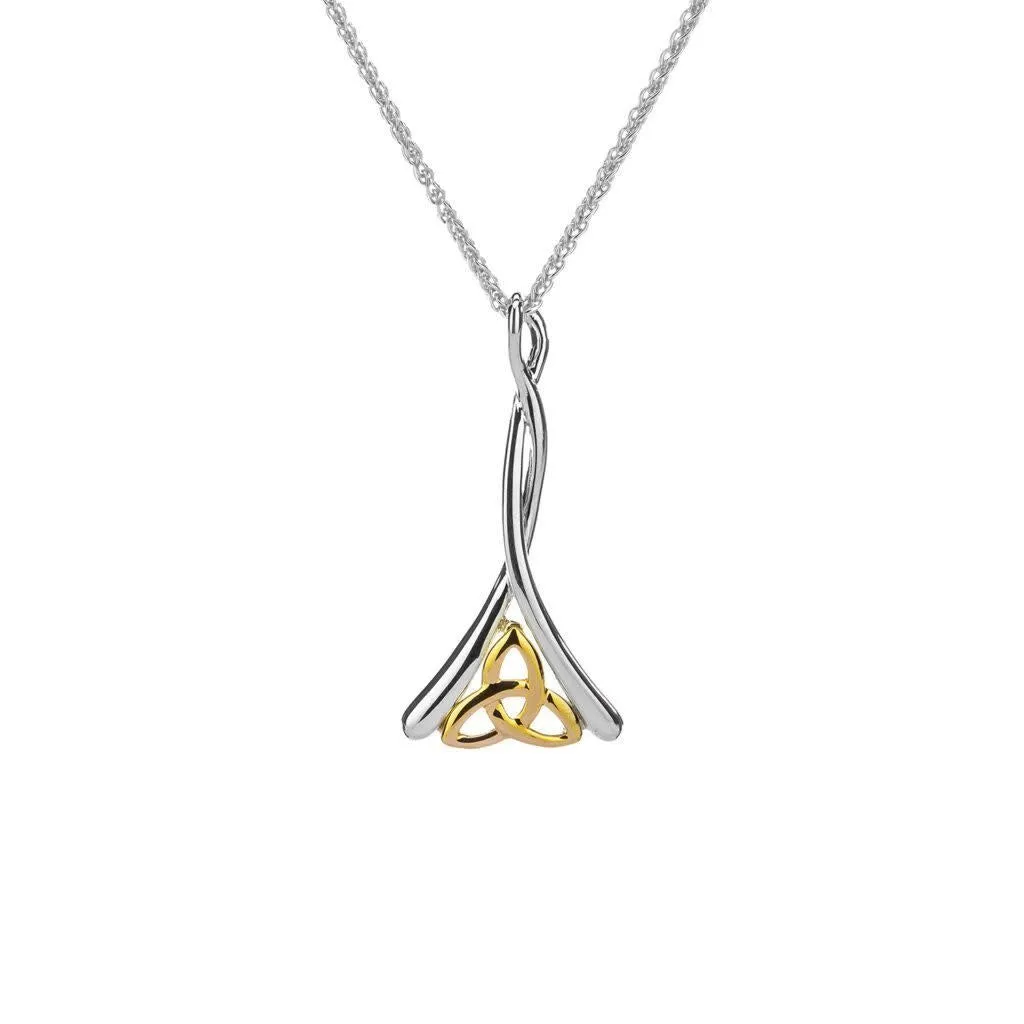 Keith Jack Celtic Trinity Knot Sterling Silver and 10K Yellow Gold Pendant