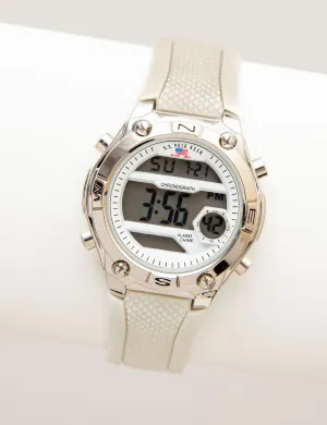 LADIES WHITE SPORT DIGITAL WATCH