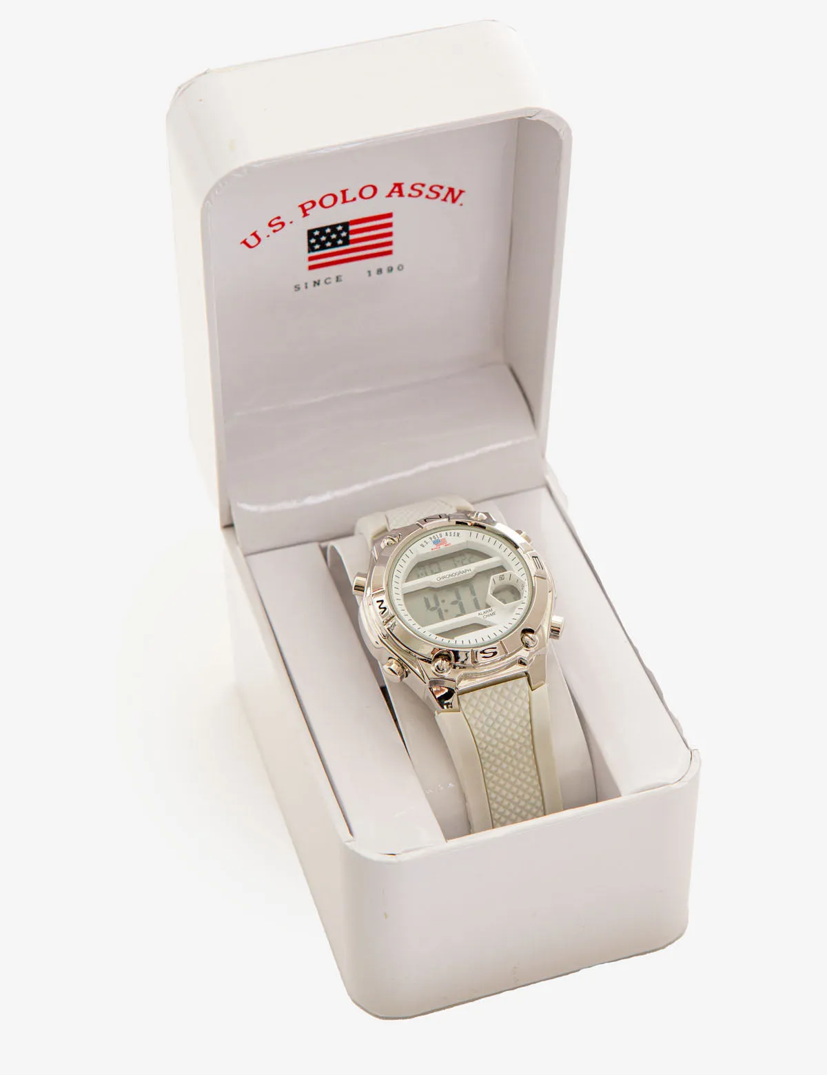 LADIES WHITE SPORT DIGITAL WATCH