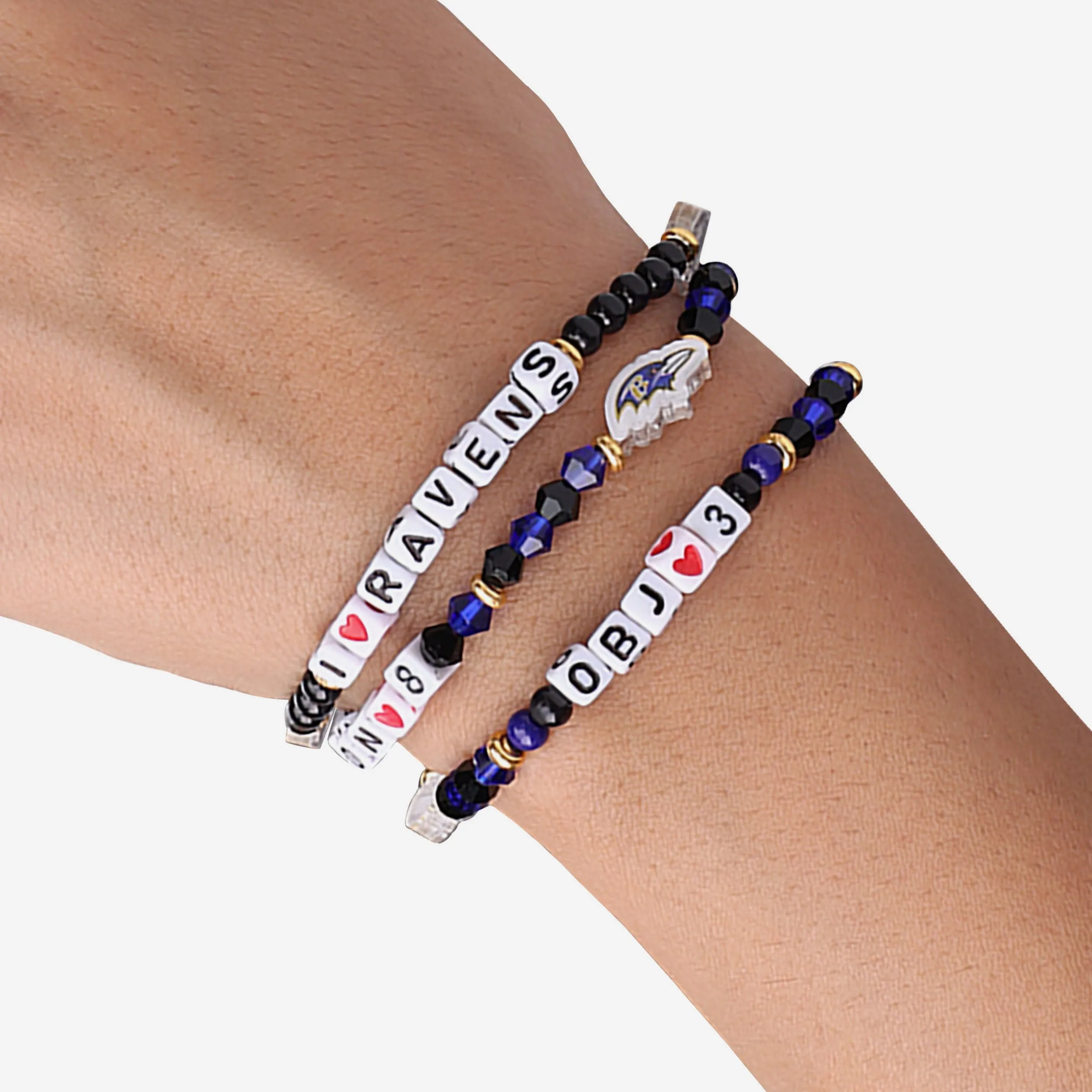 Lamar Jackson & Odell Beckham Jr Baltimore Ravens 3 Pack Player Friendship Bracelet