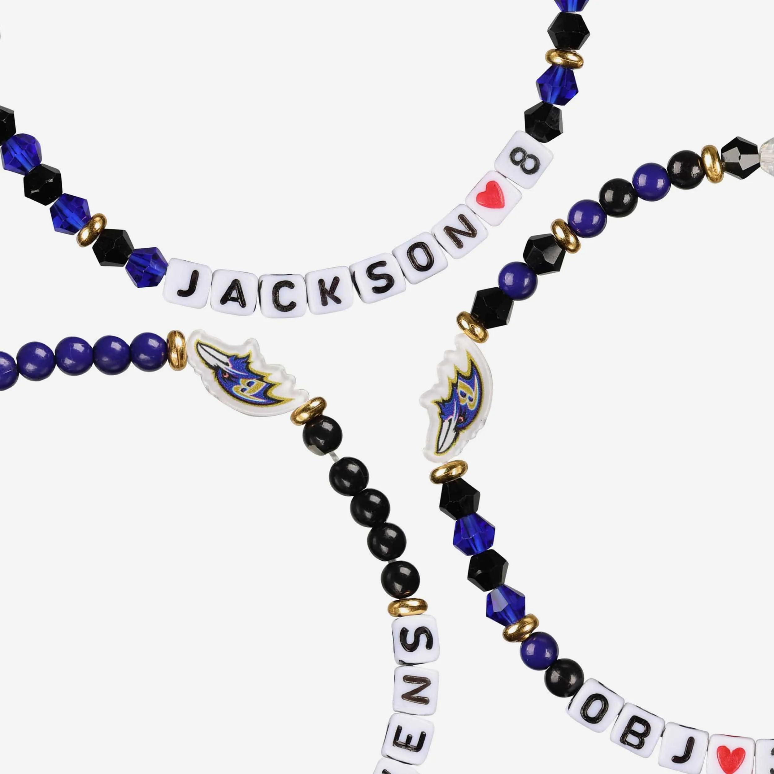 Lamar Jackson & Odell Beckham Jr Baltimore Ravens 3 Pack Player Friendship Bracelet