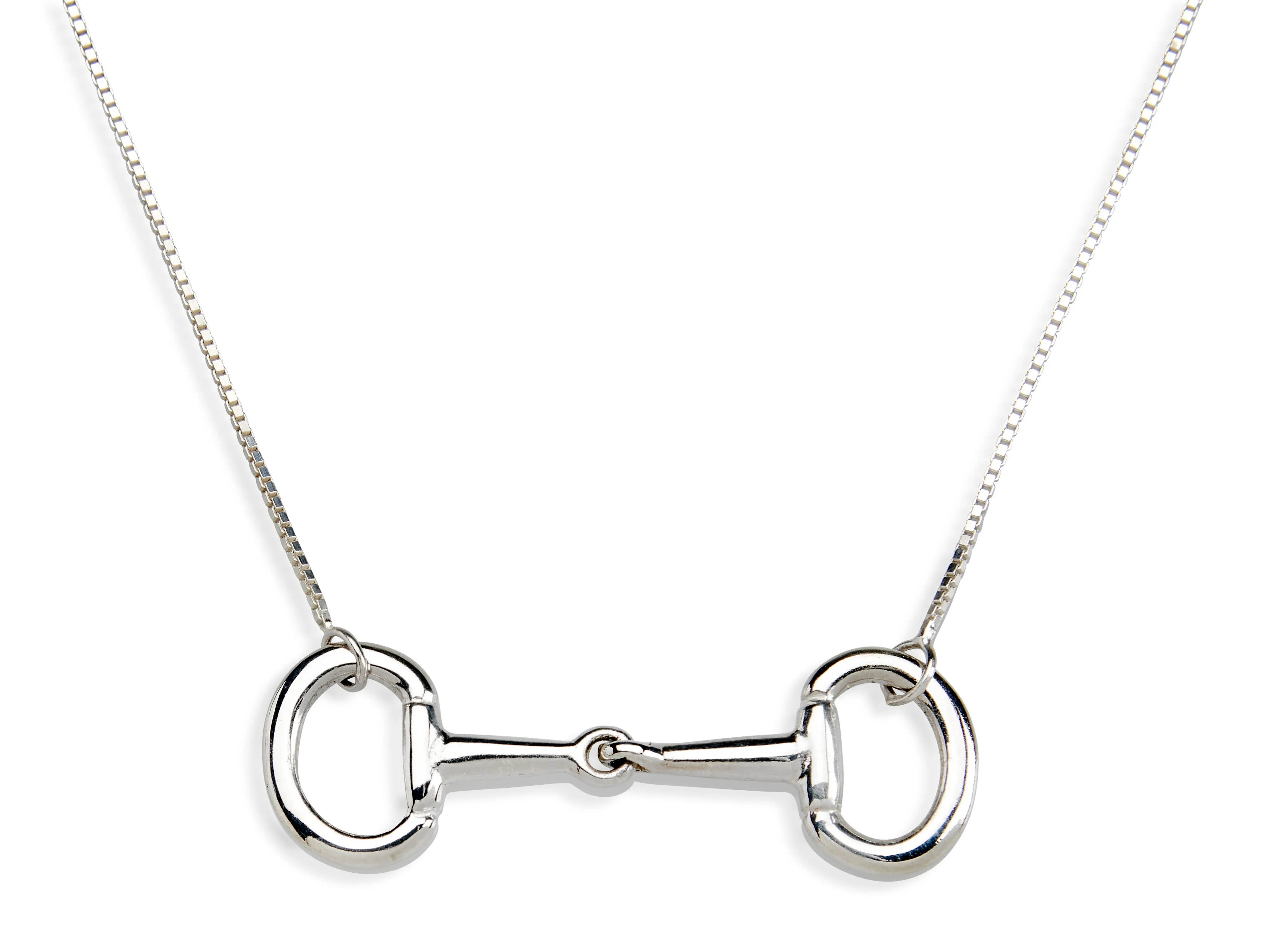 Large Snaffle Bit Necklace - Hinged, Sterling Silver