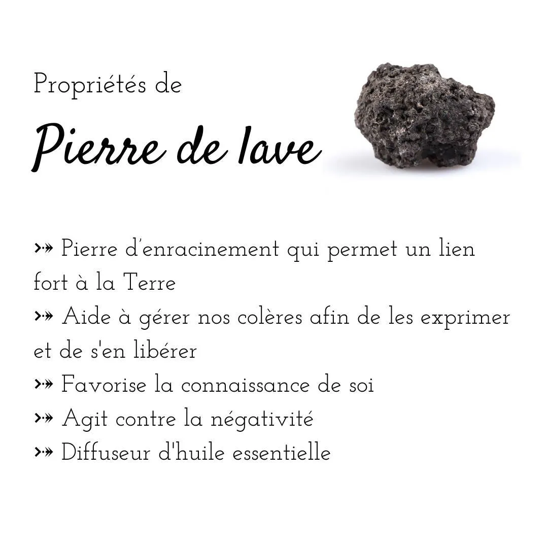 Lave - bracelet diffuseur d'huiles essentielles pour femmes et hommes en pierres de lave noire